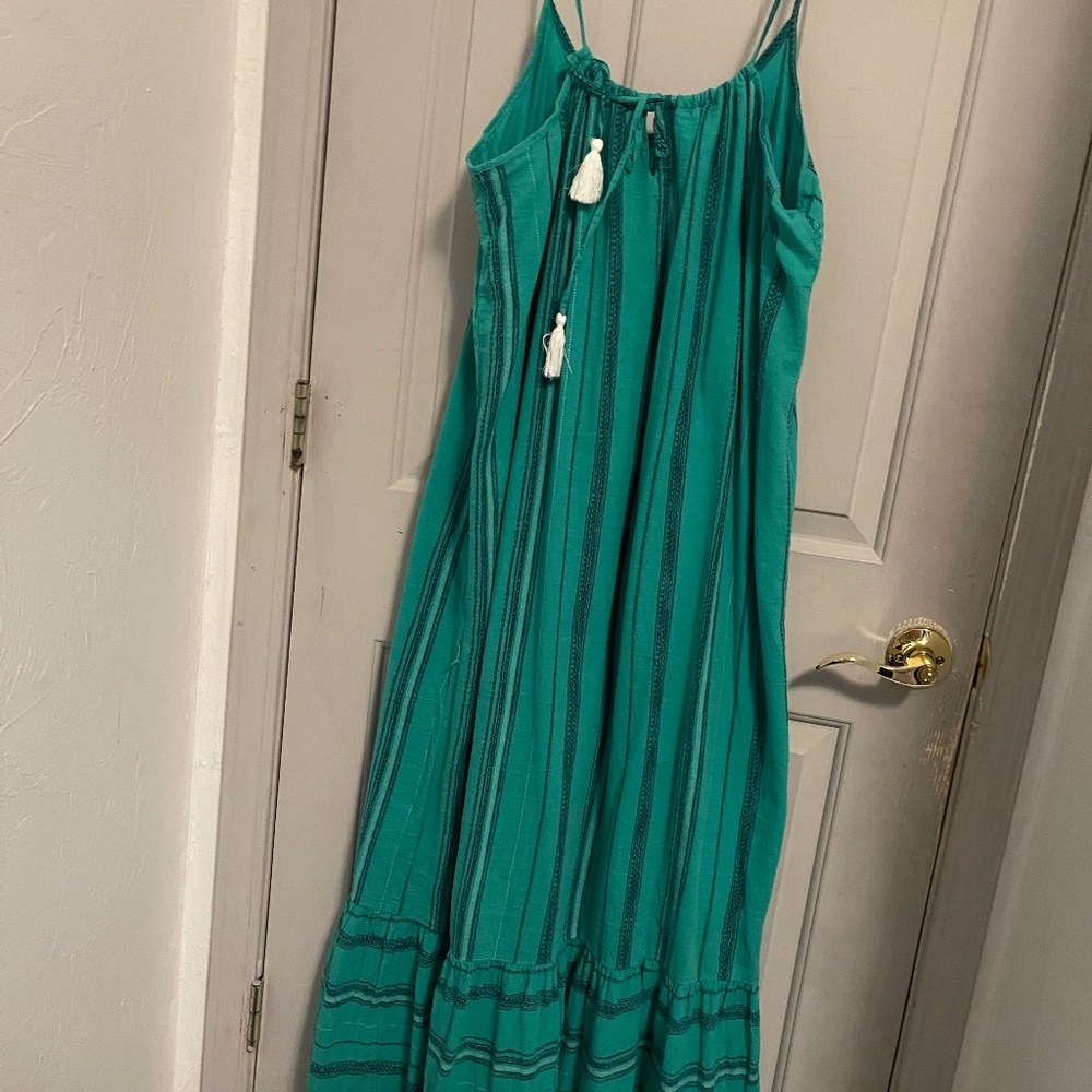 green maxi dress